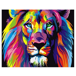 Comparateur de prix : Figured'Art Peinture par numéro Figured Art Lion pop art 40x50 cm Multicolore