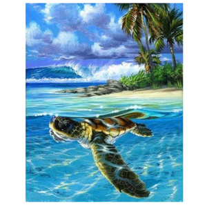 Comparateur de prix : Figured'Art Peinture par numéros Tortue Détendue