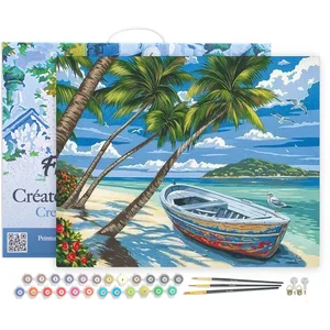Comparateur de prix : Figured'Art Schilderen op Nummer Volwassenen met lijst - Boot onder de...