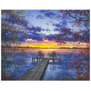 Figured'Art Peinture par numéros Ponton au coucher du soleil pas cher