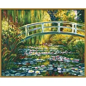 Figured'Art Peinture par Numéro Adulte Le Bassin aux nymphéas Monet - Kit de Loisir Créatif DIY Numéro d'Art - 40x50cm sans châssis