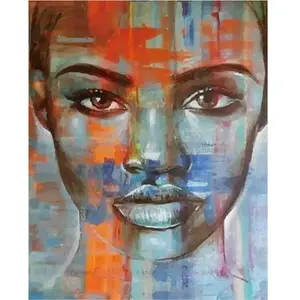 Figured'Art Peinture par Numéro Adulte Regard de Femme - Activité Manuelle Kit de Loisir Créatif DIY Numéro d'Art Complet - 40x50cm sans châssis en bois pas cher