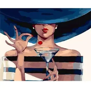 Figured'Art Peinture par Numéro Adulte l'heure de l'Apéritif - Activité Manuelle Kit de Loisir Créatif DIY Numéro d'Art Complet - 40x50cm sans châssis en bois pas cher