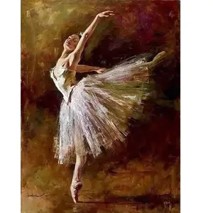 Figured'Art Peinture au numéro : Ballerine en pointes  - sans châssis en bois pas cher