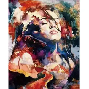 Figured'Art Peinture par Numéro Adulte Femme aquarelle - Activité Manuelle Kit de Loisir Créatif DIY Numéro d'Art Complet - 40x50cm sans châssis en bois pas cher