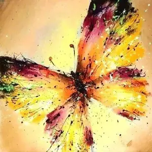 Figured'Art Peinture par Numéro Adulte Couleurs éclatantes de Papillons - Activité Manuelle Kit de Loisir Créatif DIY Numéro d'Art Complet - 40x50cm sans châssis en bois
