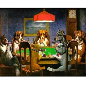 Figured'Art Peinture au numéro : Les Chiens jouent au Poker  - sans ch... pas cher