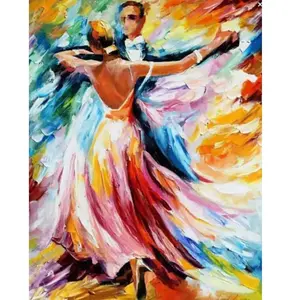 Figured'Art Peinture par Numéro Adulte Danse de Salon - Activité Manuelle Kit de Loisir Créatif DIY Numéro d'Art Complet - 40x50cm sans châssis en bois