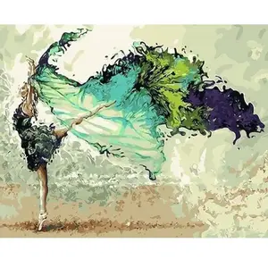 Figured'Art Peinture au numéro : Ballerine Moderne - sans châssis en bois pas cher