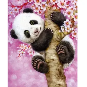 Figured'Art Peinture par Numéro Adulte Bébé Panda - Kit de Loisir Créatif DIY Numéro d'Art - 40x50cm sans châssis pas cher