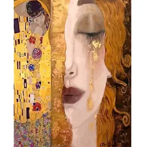 Figured'Art Peinture par Numéro Adulte Gustav Klimt - Activité Manuelle Kit de Loisir Créatif DIY Numéro d'Art Complet - 40x50cm sans châssis en bois pas cher