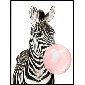 Figured'Art Peinture par Numéro Adulte Zèbre et Chewing gum - Activité Manuelle Kit de Loisir Créatif DIY Numéro d'Art Complet - 40x50cm sans châssis en bois pas cher