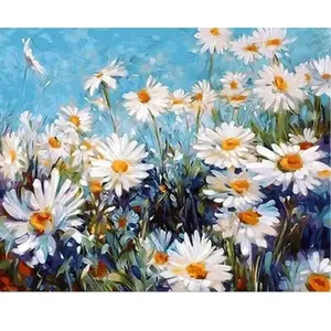 Figured'Art Peinture au numéro : Champ de Marguerites et Ciel bleu  - ...