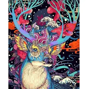 Figured'Art Peinture par Numéro Adulte Renne de Noël Moderne - Kit de ... pas cher
