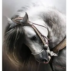 Diamond Painting - Figured’Art - Cheval gris élégant - 40x50cm - Kit complet - Diamants carrés