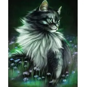 Figured'Art Diamond Painting - Figured’Art - Joli Chat - Kit Complet 40x50cm - Diamants Carrés - Accessoires Inclus pas cher