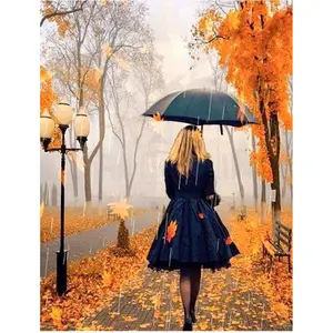 Comparateur de prix : Figured'Art Broderie Diamant 40 x 50 cm Femme sous la Pluie