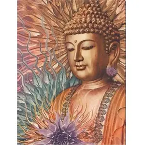 Figured’Art Diamond Painting Broderie Diamant 40x50cm Toile Entière Roulée avec Strass Perles Carrés - Bouddha - Kit Complet 5D DIY