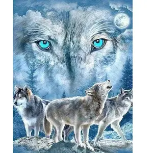 Figured'Art Diamond Painting - Figured’Art - Meute de Loups - 40x50cm - Kit Complet - Diamants Carrés pas cher