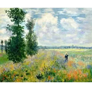 Comparateur de prix : Figured'Art Peinture par Numéro Adulte avec Cadre Monet Champ de coquelicots - Activité Manuelle Kit de Loisir Créatif DIY Numéro d'Art Complet - 40x50cm toile tendue sur châssis