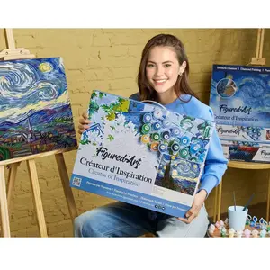 Figured'Art Peinture au numéro : Crâne fleuri - toile tendue sur châssis pas cher