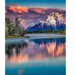 Figured'Art Diamond Painting - Figured’Art - Paysage de Montagne et Lac - 40x50cm - Kit Complet - Diamants Carrés pas cher