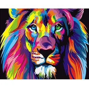 Figured'Art Peinture par Numéro Adulte Lion Pop Art - Kit de Loisir Cr... pas cher