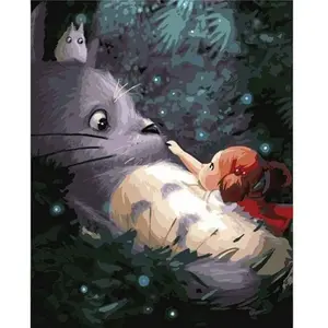 Figured'Art Peinture par Numéro Adulte avec cadre Souris et petite Fille - Kit DIY Numéro d'Art - 40x50cm toile tendue sur châssis pas cher