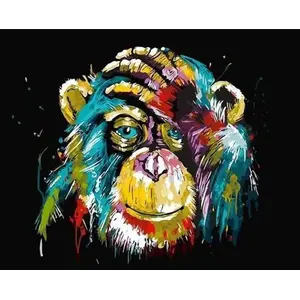 Figured'Art Peinture par Numéro Adulte Babouin Pop Art - Kit de Loisir... pas cher