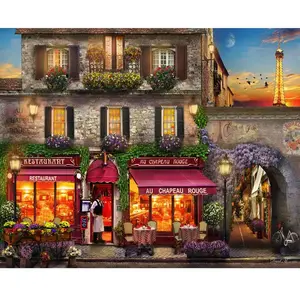 Figured'Art Peinture par Numéro Adulte avec Cadre Au chapeau rouge - Activité Manuelle Kit de Loisir Créatif DIY Numéro d'Art Complet - 40x50cm toile tendue sur châssis pas cher