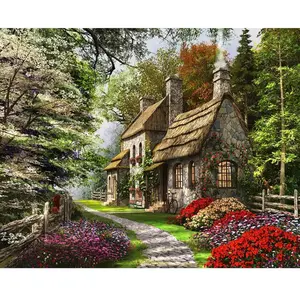 Comparateur de prix : Figured'Art Peinture par Numéro Adulte avec Cadre Paysage de campagne - Activité Manuelle Kit de Loisir Créatif DIY Numéro d'Art Complet - 40x50cm toile tendue sur châssis