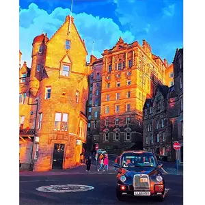 Figured'Art Peinture au numéro : Rue Edinburgh - toile tendue sur châssis pas cher