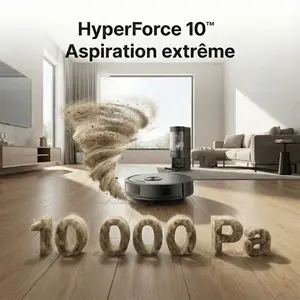 Comparateur de prix : Robot aspirateur laveur connecté avec base de vidage EZIclean® CyberFl...