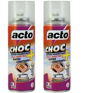 Multitanks Lot de 2 Aérosols ACTO CHOC : Pour une Maison Sans Insectes-Vendu parcdiscount