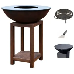 Planet Brasero Piatto Montabile Medium Corten diam84 + Grille + Spatule + HousseVendu parbrasero-artisan