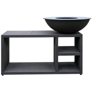 Planet Brasero Piatto Tavolo Large Noir diam94 + Grille + Spatule + Housse pas cher