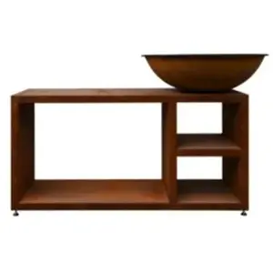 Comparateur de prix : Planet Brasero Piatto Tavolo Medium Corten diam84 + Grille + Spatule + Housse