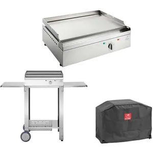 Planet - Plancha électrique en inox Chef 55 cm Avec chariot ouvert + housseVendu pardarty