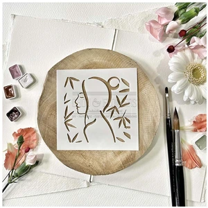Chou & Flowers Pochoir 10 x 10 cm EsquisseVendu parscrapmalin