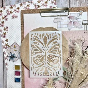 Chou & Flowers Pochoir Papillon