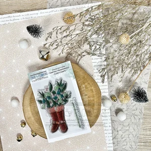 Chou & Flowers Tampons transparents Botte de Noël 2 pcs