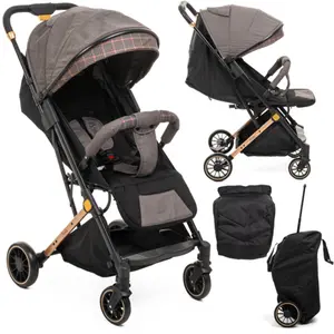 Bebelissimo - Poussette bébé Citadine Ultra Compacte - De 0 à 36 mois - Nola - gris