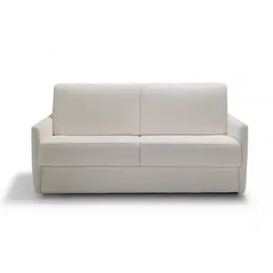Comparateur de prix : HOMIFAB Canapé convertible 3 places en tissu bouclé écru - Ouverture express - Couchage quotidien - Matelas HD 140 x 190 - Sienne