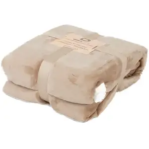 Deco Arts - Plaid Sherpa Flanelle 480GSM 150X200 Beige pas cher