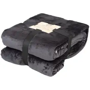 Plaid sherpa flanelle 480gsm 200x240 gris anthracite deco arts PLAID5 pas cher