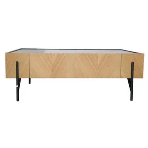 Comparateur de prix : Table basse en bois clair avec 2 grands tiroirs SEQUOIA CONCEPT USINE