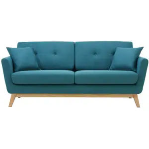 Comparateur de prix : CONCEPT USINE Canapé scandinave 3 places et 2 coussins en tissu bleu canard