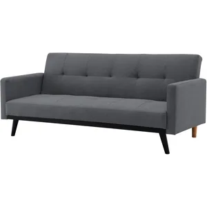 Comparateur de prix : Concept-Usine Leon - Canapé Convertible Gris Foncé Avec Pieds Noirs