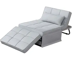Concept-usine - Fauteuil pouf ottoman gris 3 en 1 ota