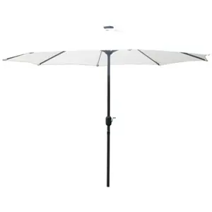 Parasol droit rond led diamètre 2,92 m écru MANAROLA, Concept Usine TU pas cher